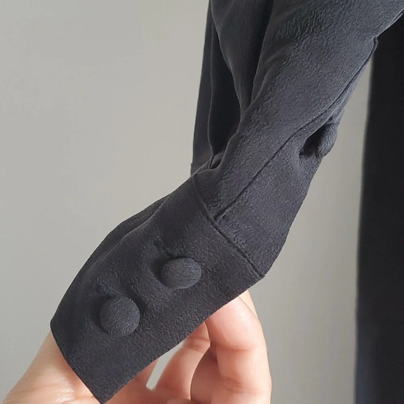 NWT Sezane Size 38 Robe Charlotte Silk black dress - Picture 6 of 6